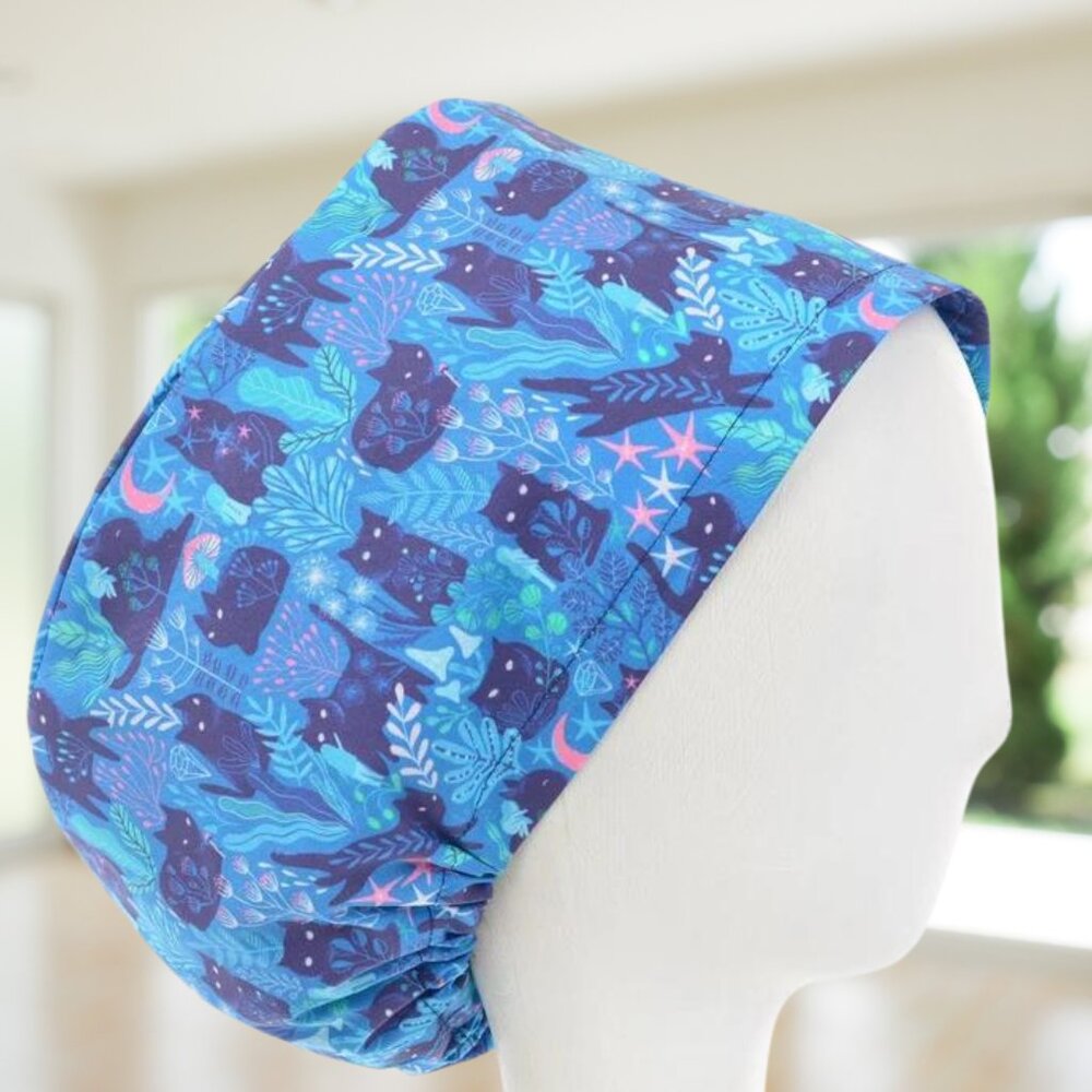 PREMIUM Meowingical ~Euro Scrub Cap~ Unisex Nurse Cap, NP, MD, CNA, Vet, Tech.